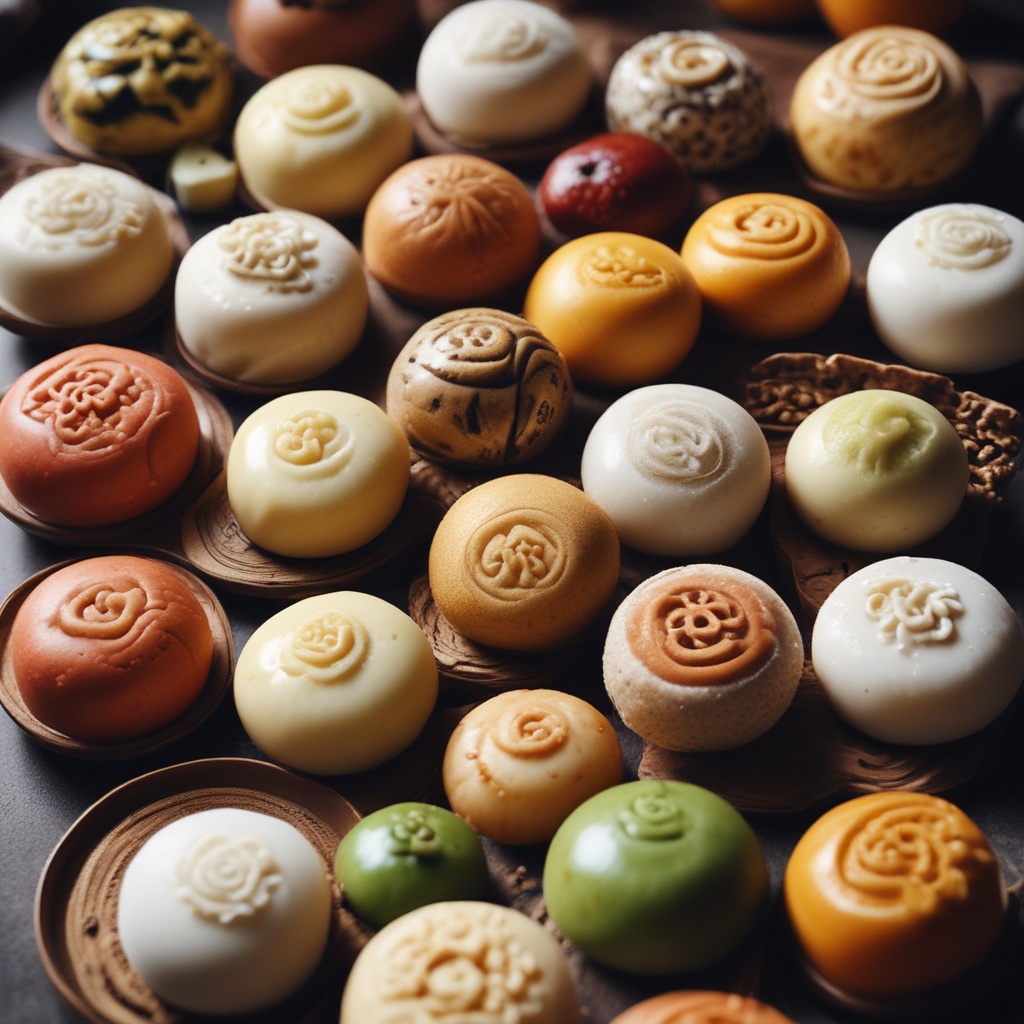 variety of traditional manju